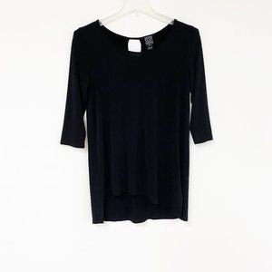 Clara Sun Woo Black Keyhole Stretch Tunic XS